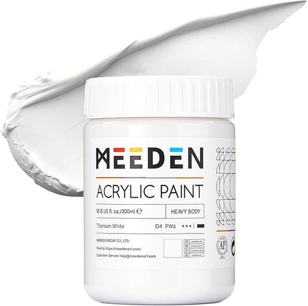MEEDEN Titanium White Heavy Body Acrylic Paint – 300ml / 10oz