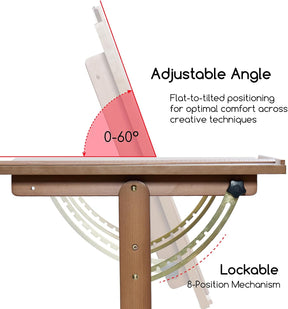 MEEDEN Adjustable Wooden Drafting Table, Walnut-XSZ-2