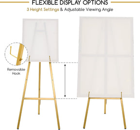 MEEDEN Gold Easel Stand for Wedding Signs, Adjustable Metal Display Easel