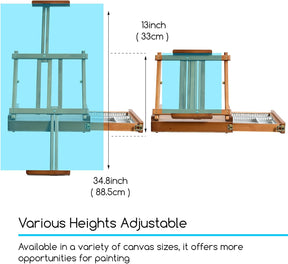 MEEDEN Artist Tabletop Easel with Metal Lined Drawer-Walnut-W05B