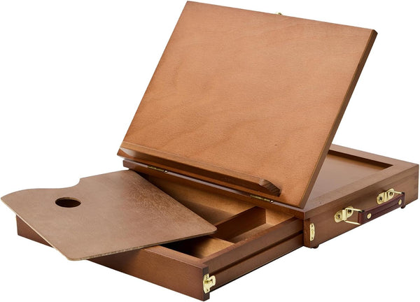 MEEDEN Tabletop Easel with Storage Drawer & Palette-Walnut-XHC-1A