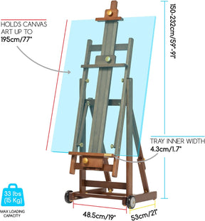MEEDEN Pro Versatile Assembly-Free Beech Wood Painting Easel- W14 Pro