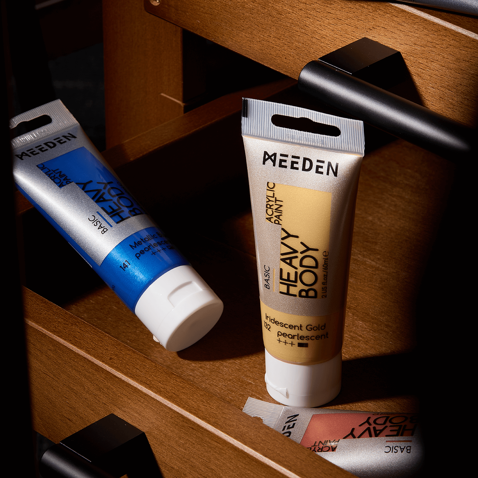 MEEDEN Heavy Body Metallic Acrylic Paint Set – 6 × 60ml