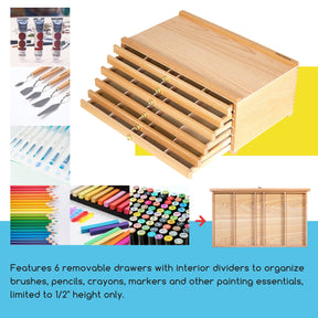 MEEDEN 6-Drawer Artist Supply Storage Box