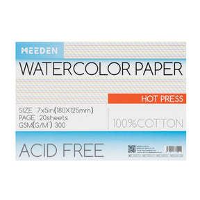 MEEDEN 100% Cotton Watercolor Paper Pad – Cold Press, Hot Press & Rough