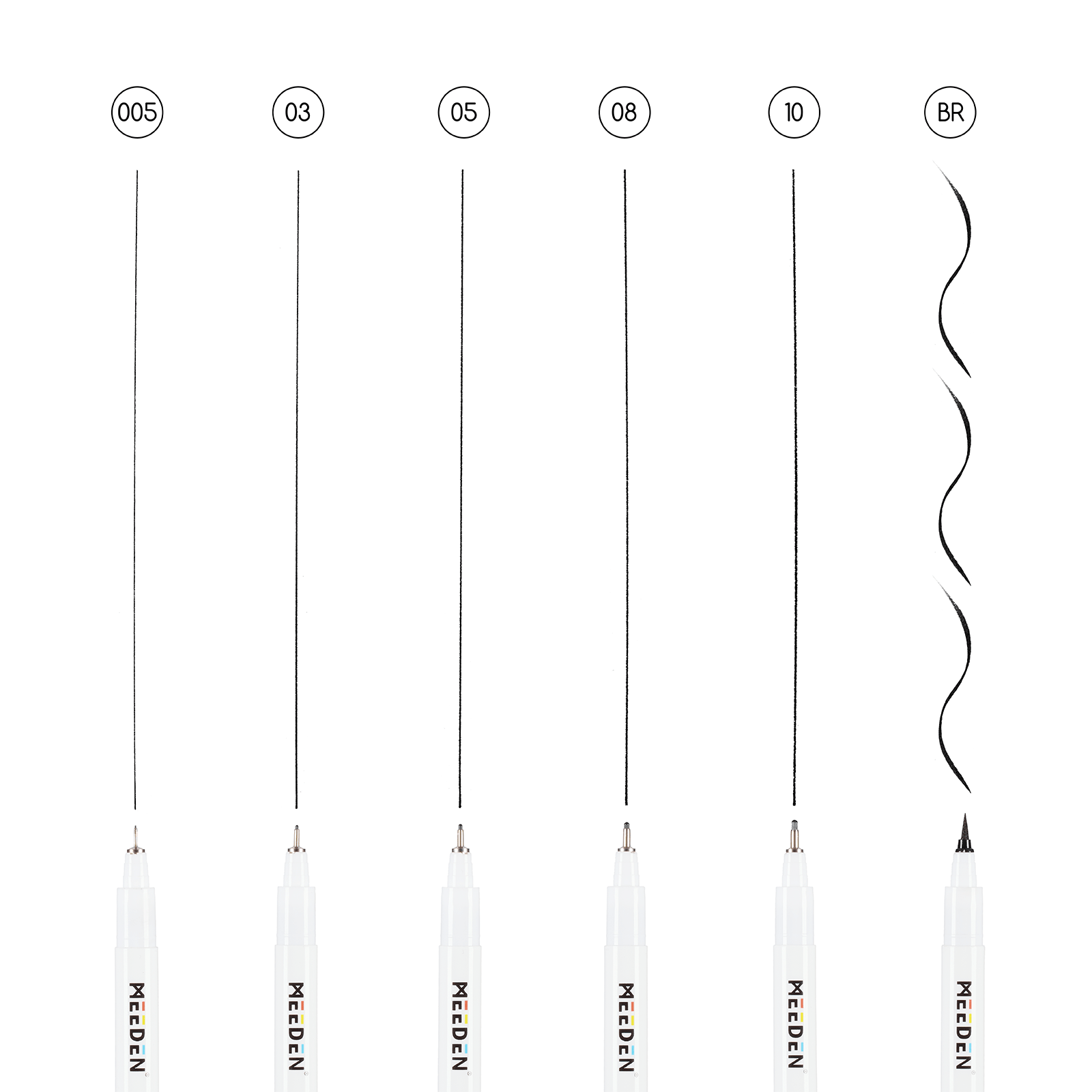 MEEDEN Micro Fineliner Drawing Pens: 6-Size Fine Liner Pen Set