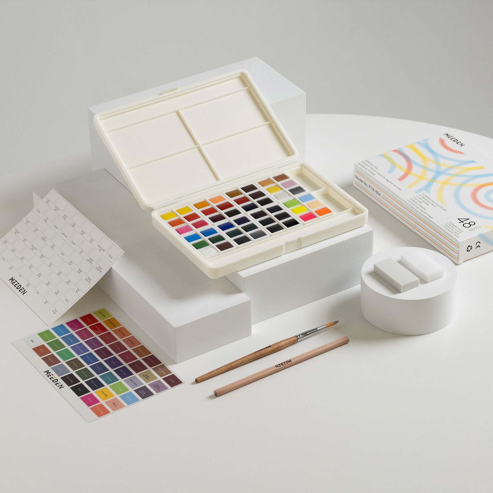 MEEDEN Solid Watercolor and Professional Brushes Set