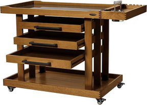 MEEDEN Extra Large Wooden Art Supply Storage Cart：Walnut