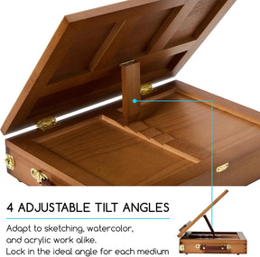 MEEDEN Tabletop Easel with Storage Drawer & Palette-Walnut-XHC-1A