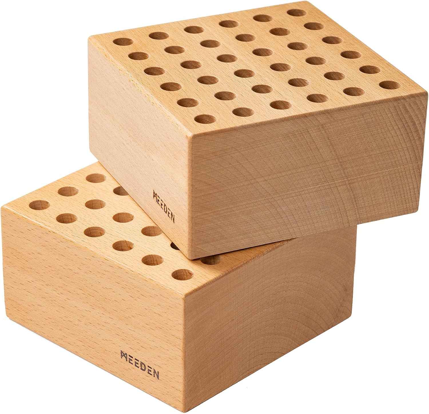 MEEDEN Beechwood Pencil and Brush Holder: 36 Holes-Set of 2