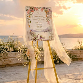 MEEDEN Gold Easel Stand for Wedding Signs, Adjustable Metal Display Easel