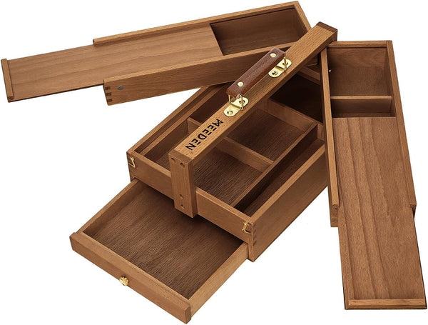 MEEDEN Walnut Wooden Art Supply Storage Box-HBX-7