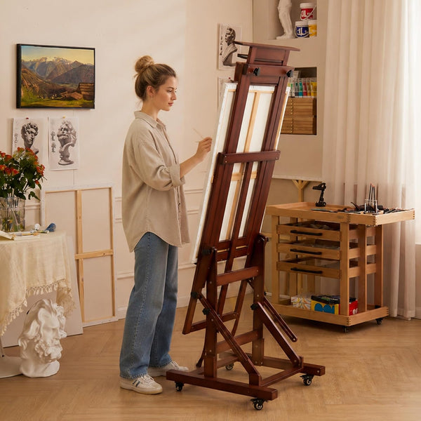 MEEDEN Deluxe Multi-Function Heavy Duty Large Artist Easel-Dark Walnut-DHJ-3