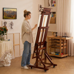 MEEDEN Deluxe Multi-Function Heavy Duty Large Artist Easel-Dark Walnut-DHJ-3