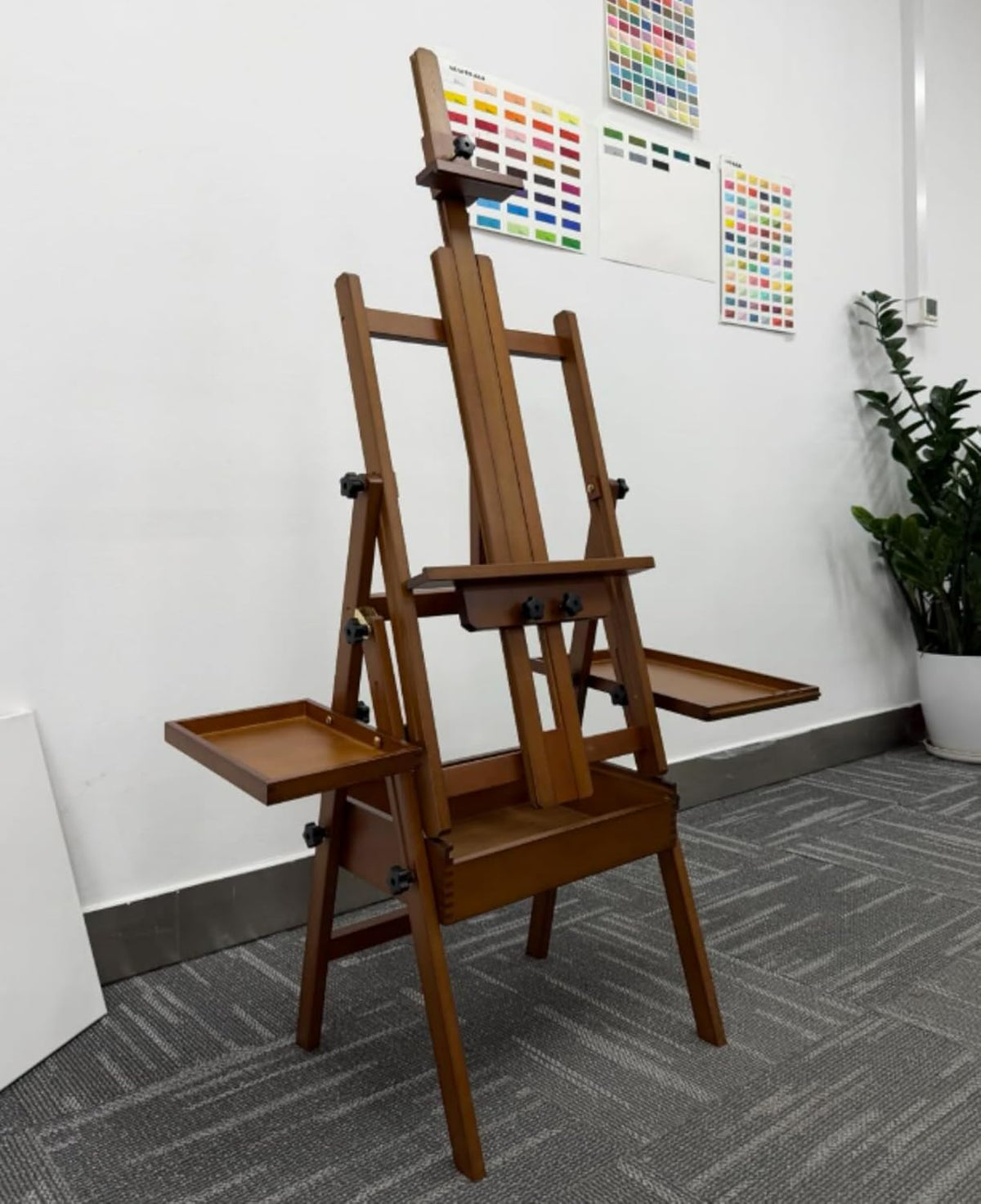 Meeden Large Wooden Painting Easel with Storage Drawer and Palette Holders