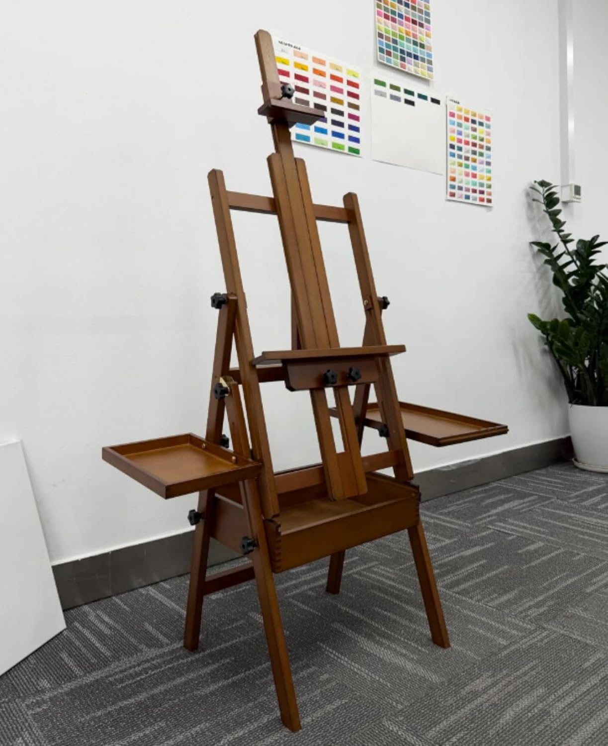 Meeden Large Wooden Painting Easel with Storage Drawer and Palette Holders