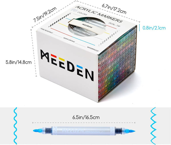 MEEDEN Dual Tip Acrylic Paint Markers, 96 Colors