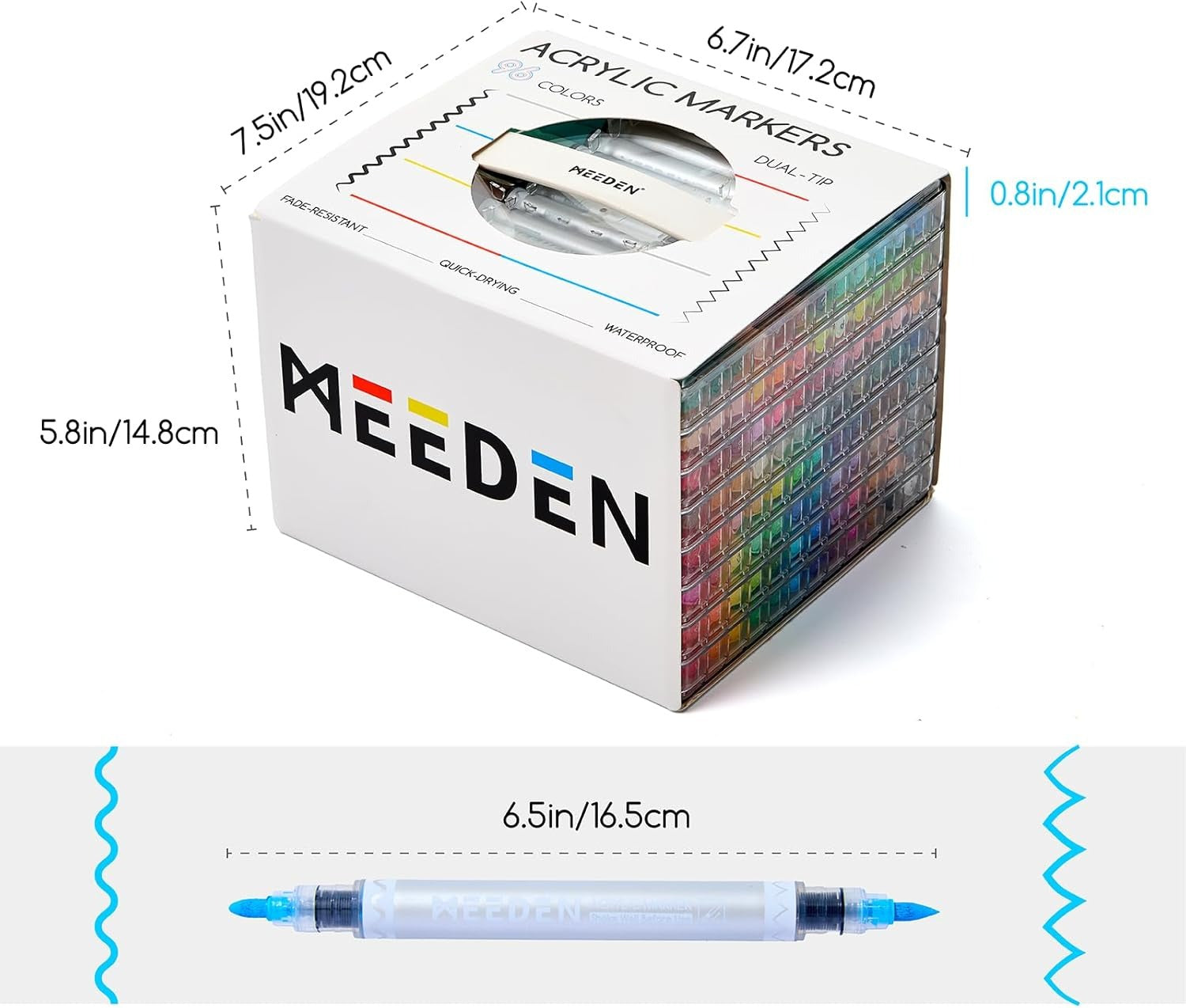 MEEDEN Dual Tip Acrylic Paint Markers, 96 Colors