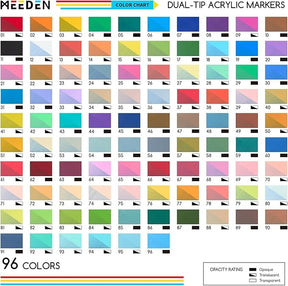 MEEDEN Dual Tip Acrylic Paint Markers, 96 Colors