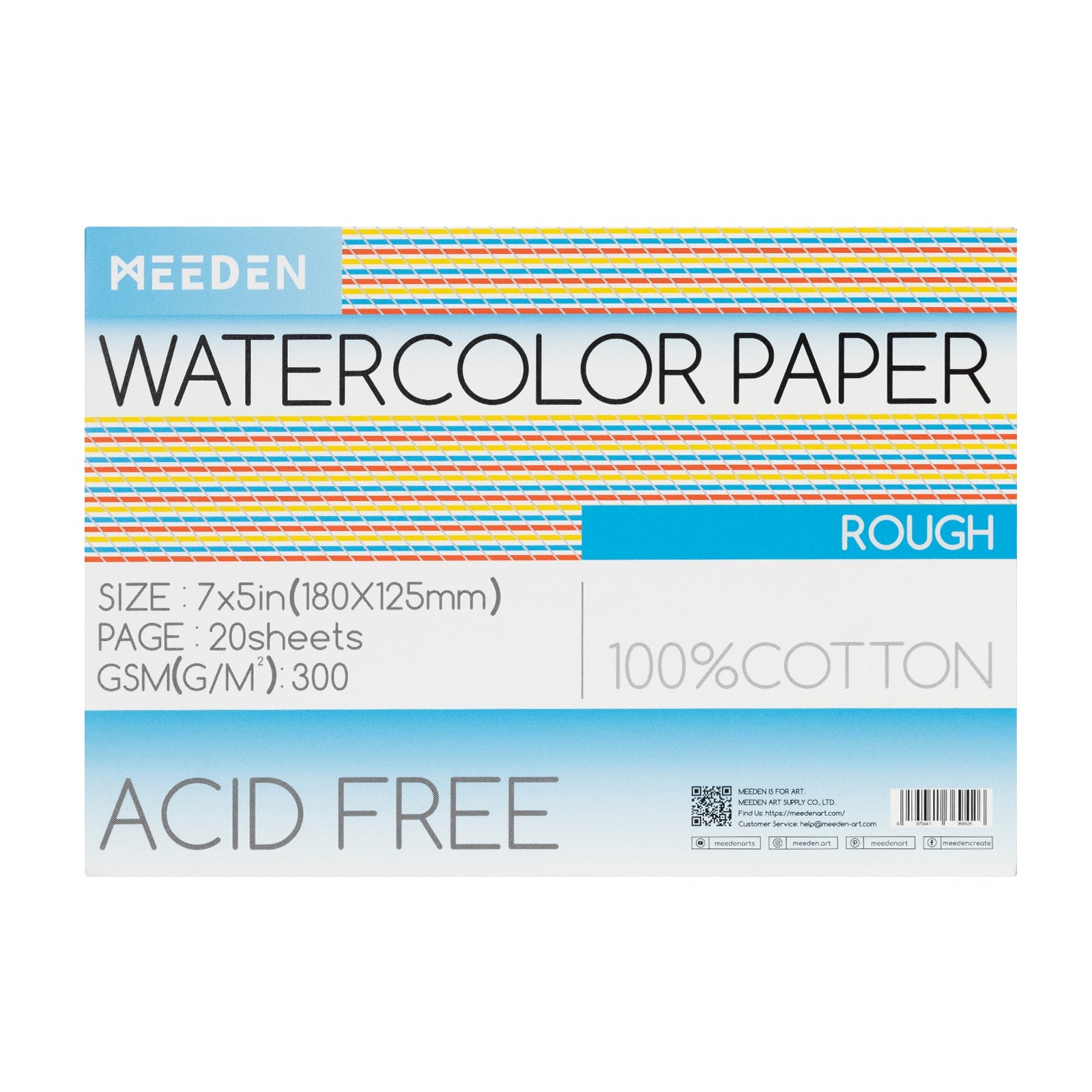 MEEDEN 100% Cotton Watercolor Paper Pad – Cold Press, Hot Press & Rough