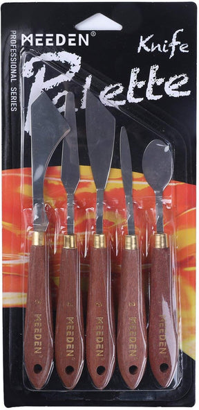 MEEDEN Stainless Steel Palette Knife Set - 5 Pieces for Painting & Mixing
