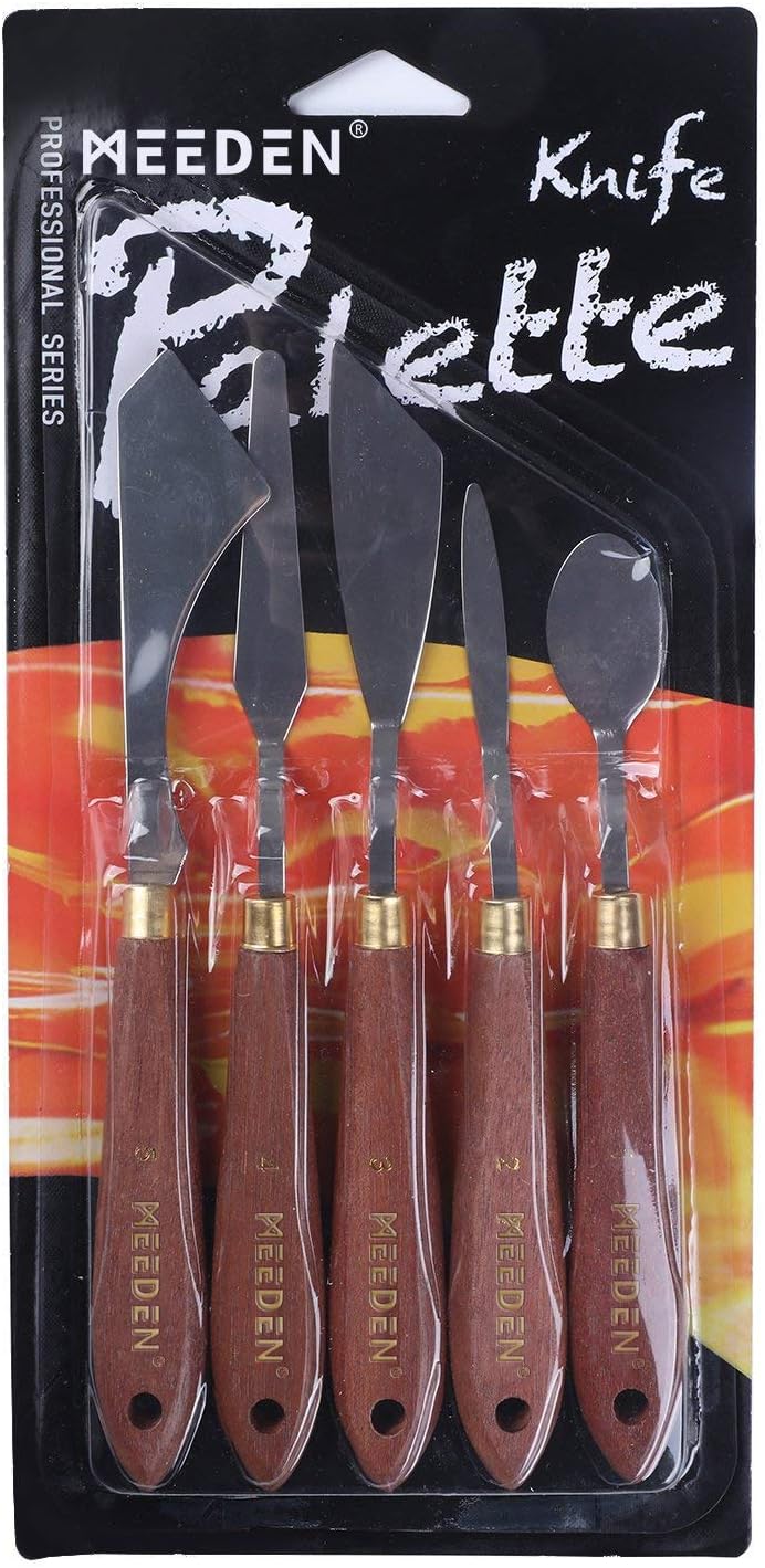 MEEDEN Stainless Steel Palette Knife Set - 5 Pieces for Painting & Mixing