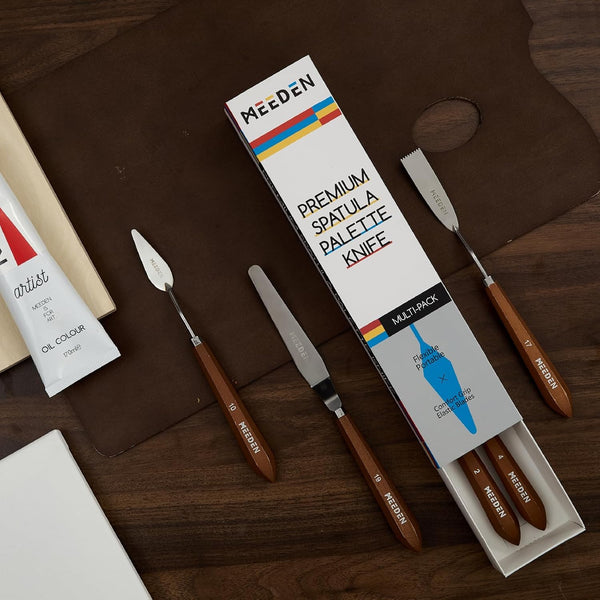 MEEDEN 6-Piece Artist Palette Knife Set with Stainless Steel Blades