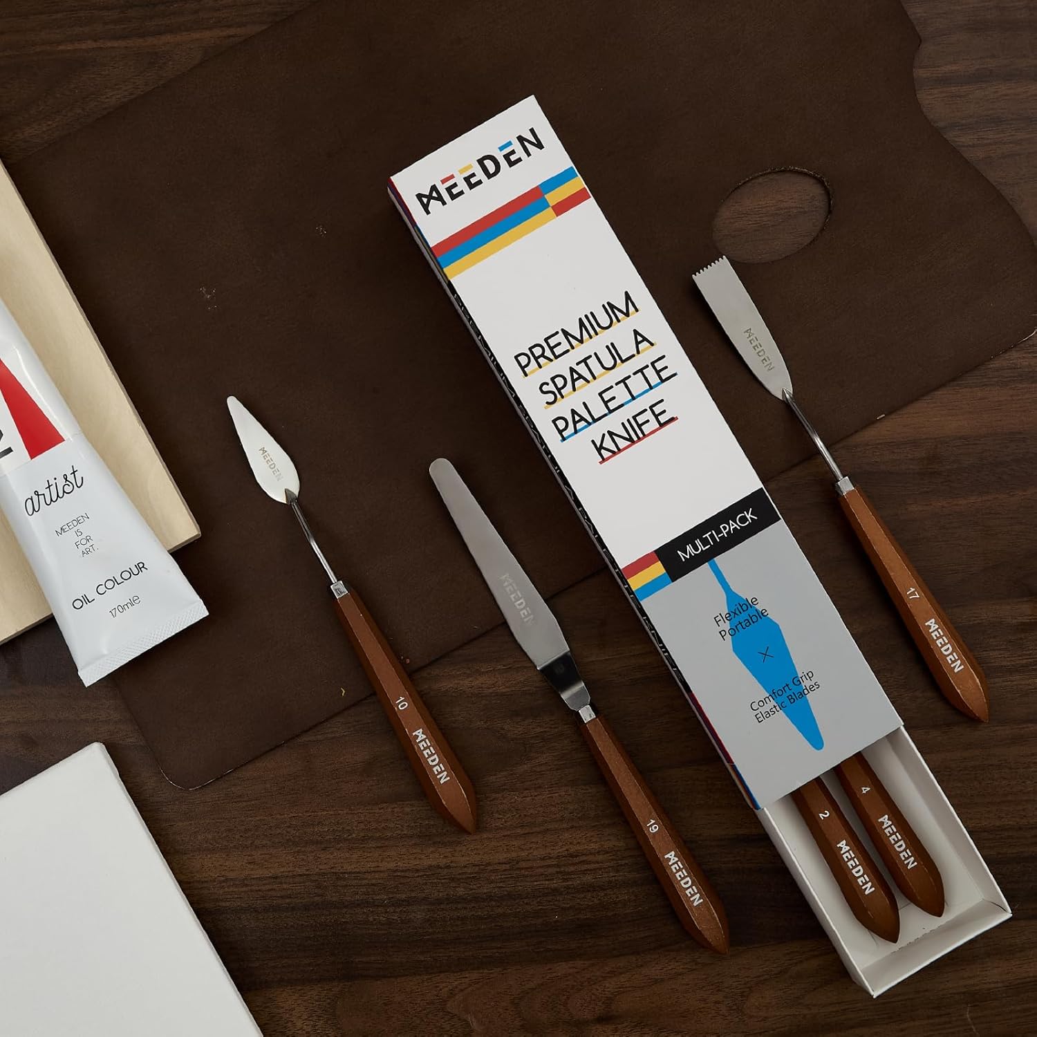 MEEDEN 6-Piece Artist Palette Knife Set with Stainless Steel Blades
