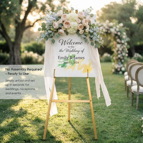 MEEDEN Gold Easel Stand for Wedding Signs, Adjustable Metal Display Easel