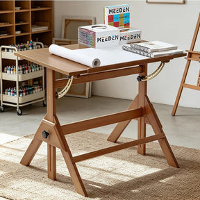 MEEDEN Adjustable Wooden Drafting Table, Walnut-XSZ-2