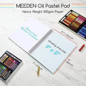 MEEDEN 9"x 12" Oil Pastel Paper Pad: 140lb/300gsm