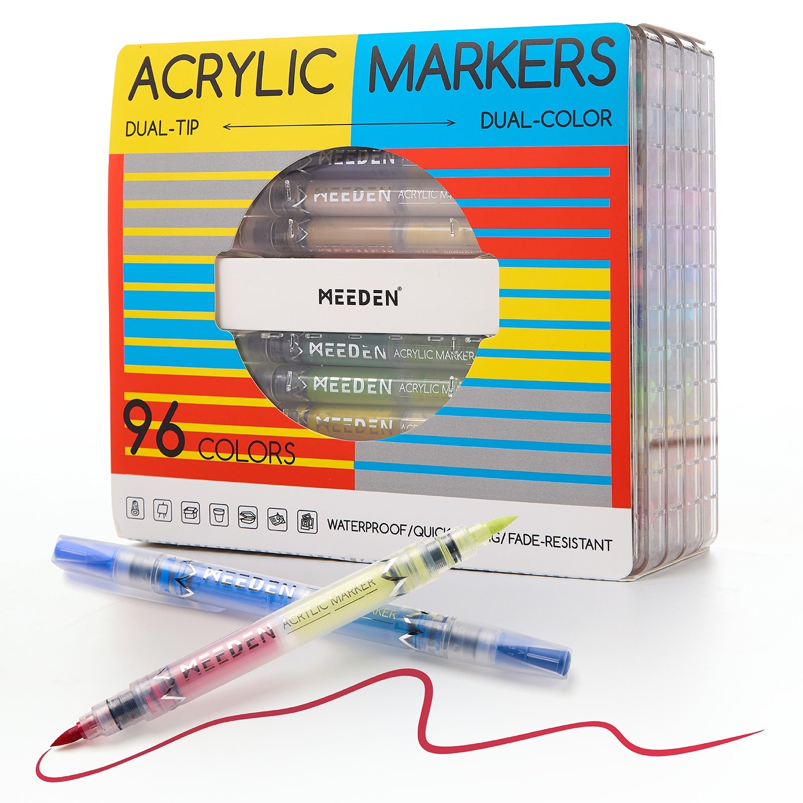 MEEDEN Dual Tip Acrylic Paint Marker Set (48, 96 & 120 Colors)