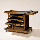 MEEDEN Extra Large Wooden Art Supply Storage Cart：Walnut