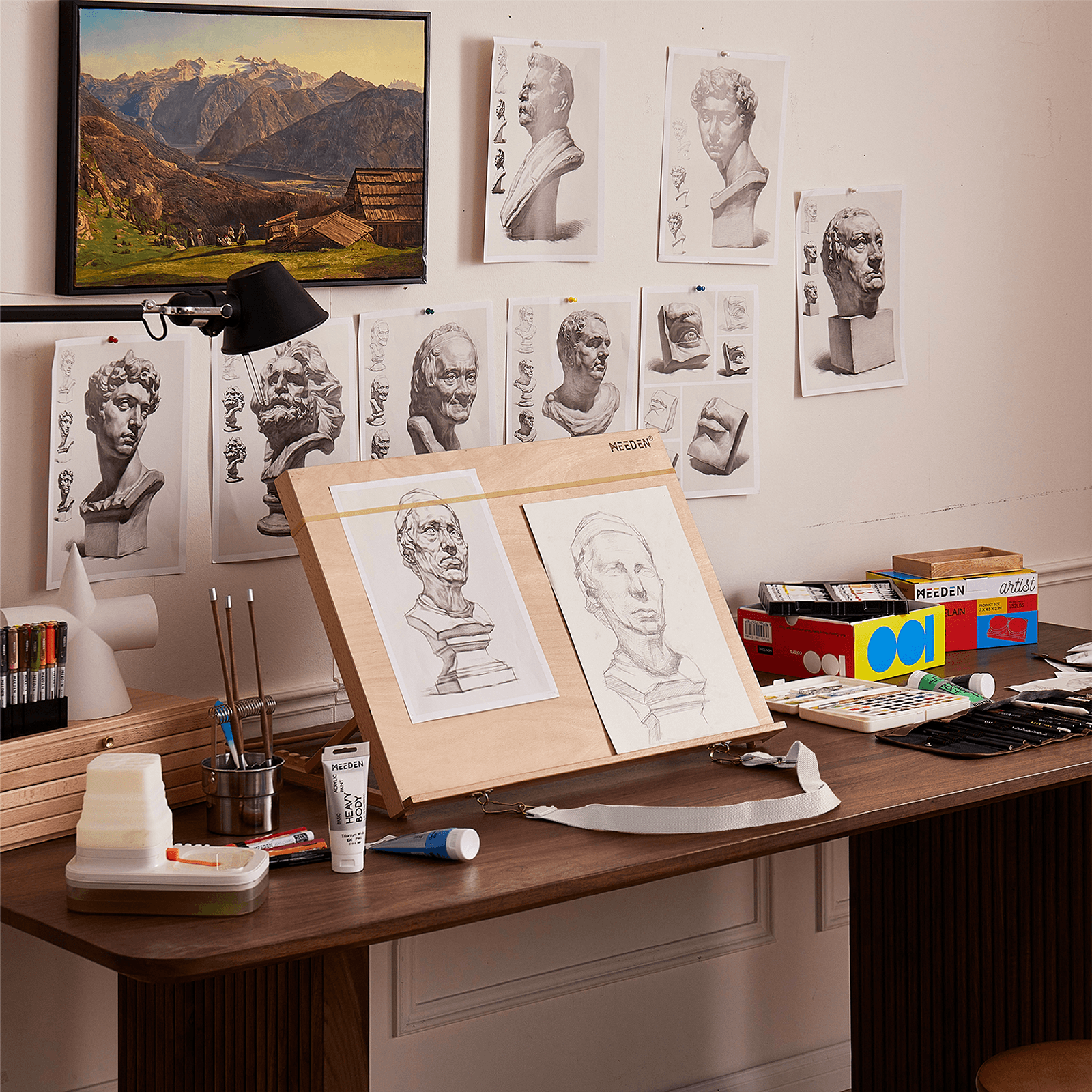 MEEDEN Large Studio Artist Sketching Tabletop Easel