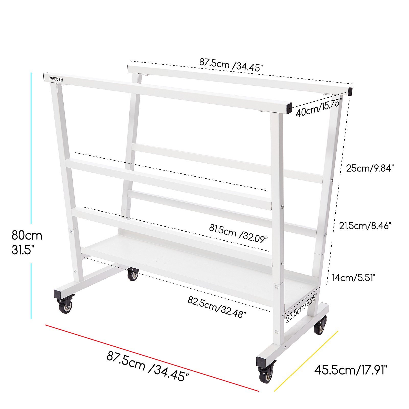 MEEDEN Metal Print Rack - White