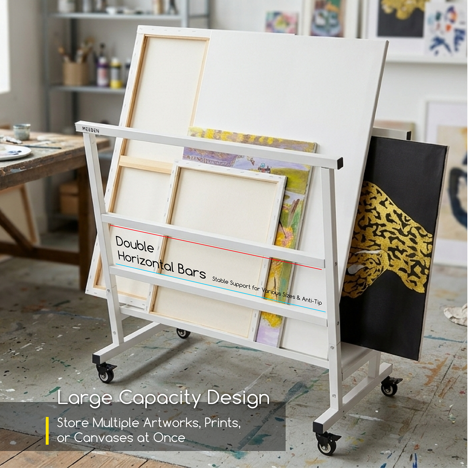 MEEDEN Metal Print Rack - White