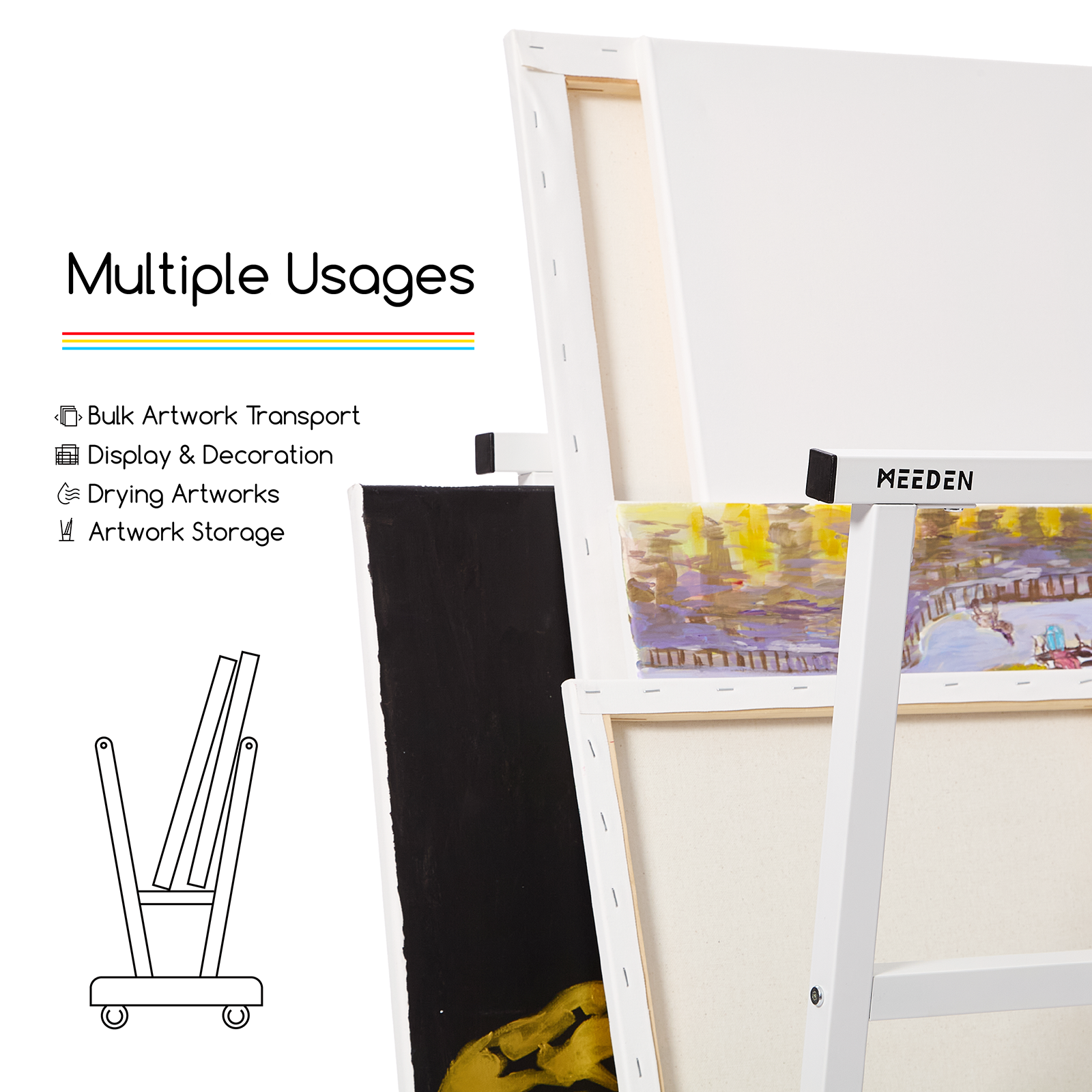 MEEDEN Metal Print Rack - White