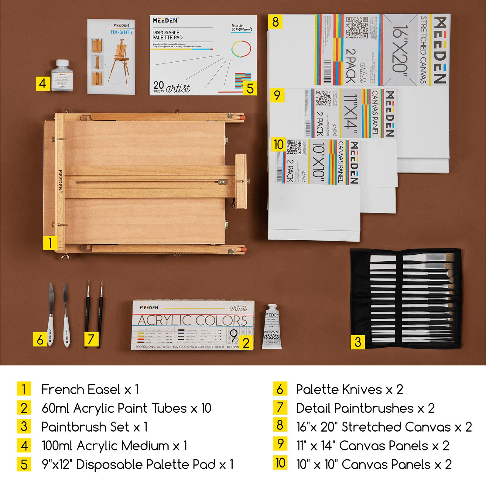 MEEDEN Artist Oil Painting Set, 7 Tubes, 100ml / 3.38oz
