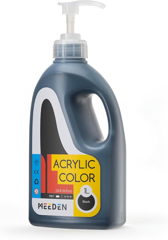 MEEDEN Viridian Green Acrylic Paint: 1 L /33.8 oz Satin Liquid Paint with Pump Lid-PTA-1060