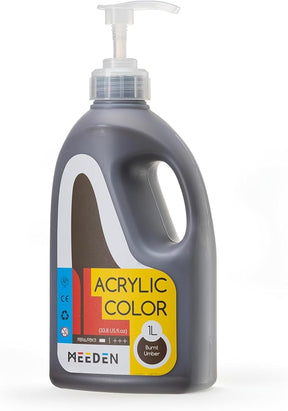 MEEDEN Viridian Green Acrylic Paint: 1 L /33.8 oz Satin Liquid Paint with Pump Lid-PTA-1060