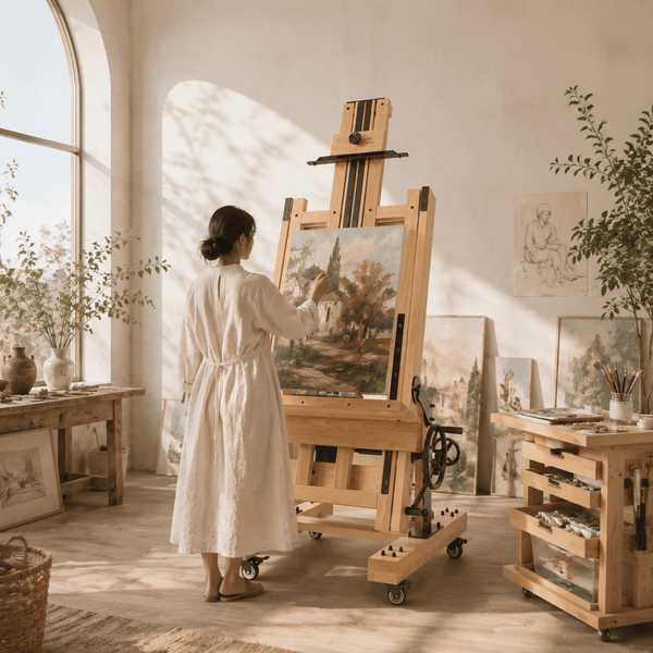 MEEDEN Pro Semi-Automatic Adjustable Large Studio Easel for Artists - DHJ-5