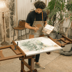 MEEDEN Deluxe Studio Large Rocker Crank Heavy Duty Artist Easel-Light Walnut-DHJ-12
