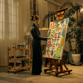 MEEDEN Deluxe Studio Large Rocker Crank Heavy Duty Artist Easel-Light Walnut-DHJ-12