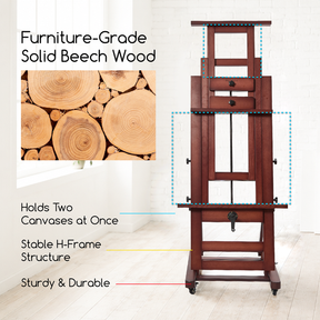 MEEDEN Extra-Large Artist Studio Easel in Dark Walnut-DHJ-12