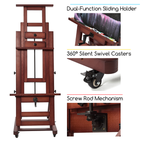 MEEDEN Extra-Large Artist Studio Easel in Dark Walnut-DHJ-12