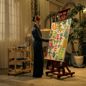 MEEDEN Extra-Large Artist Studio Easel in Dark Walnut-DHJ-12