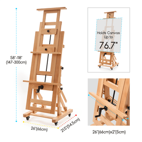 MEEDEN Deluxe Studio Large Rocker Crank Heavy Duty Artist Easel-DHJ-12