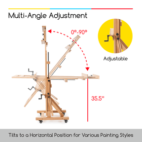 MEEDEN Deluxe Studio Large Rocker Crank Heavy Duty Artist Easel-DHJ-12