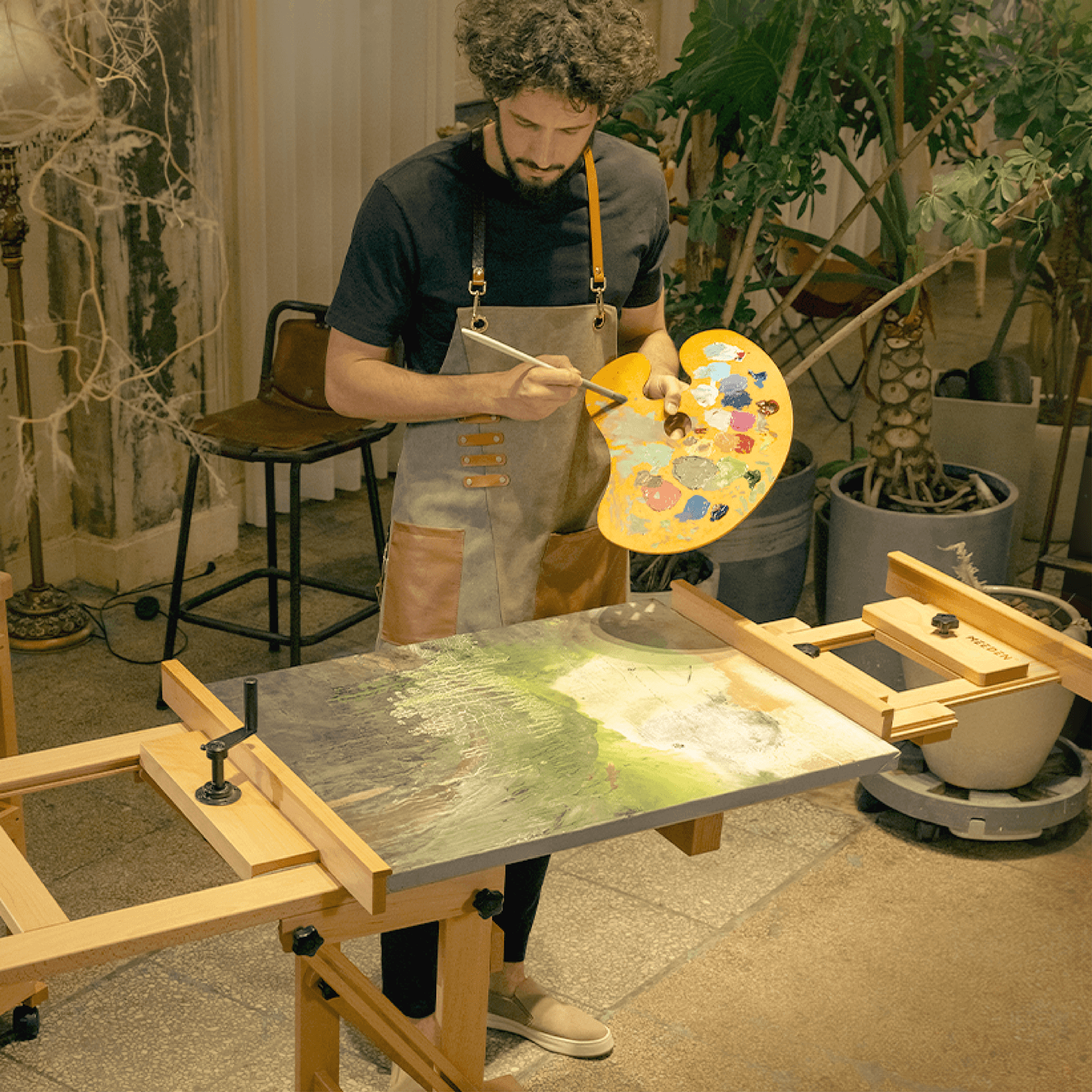 MEEDEN Deluxe Studio Large Rocker Crank Heavy Duty Artist Easel-DHJ-12