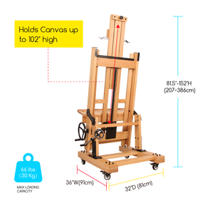 MEEDEN Pro Semi-Automatic Adjustable Large Studio Easel for Artists - DHJ-5